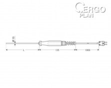 Teplotní čidlo Greisinger GTF 400, typ K, -65 až +550 °C, 100910