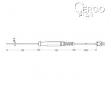 Teplotní čidlo Greisinger GES 900, typ K, -65 až +1000 °C, 100950