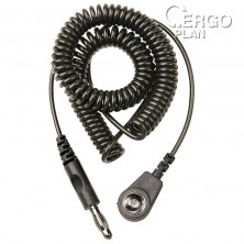 Spirálový uzemňovací kabel, 10mm/banánek, 3,0m, černý, bez rezistoru, 230305