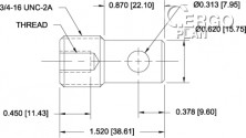 Adaptér s očkovým koncem - komponenty - konec s očkem, #10-32F G1082