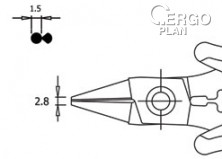 Speciální kleště PN 5025 C D, kulaté s řeznou špičkou, ESD