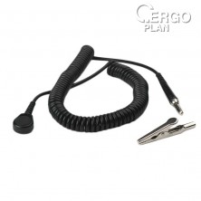 Spirálový uzemňovací kabel SCS, 4mm/banánek, 3,0m, černý, 2220