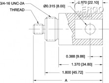 Adaptér s očkovým koncem - komponenty - adaptér pro konec s očkem, #10-32M G1083