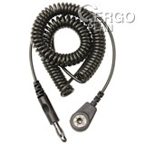 Spirálový uzemňovací kabel, 4mm/banánek, 2,0m, černý, 230155