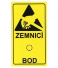  - Lepicí štítky - zemnicí bod s ESD symbolem, 43x25mm, 18ks/list